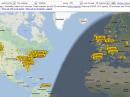 Map of stations receiving the 1 W JT9 test signal.