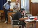 Rich, a fairly new ham, enjoys operating at the SARA Field Day.