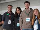 ARRL Foundation President David Norris, K5UZ (far left), presented 2026 scholarships to (left to right) Tyler Schroder, NT1S; Lily Leslie, AD2FJ; Andrew Johnson, N4HFR, and Grace Papay, K8LG.