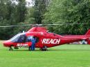 A helicopter similar to this one airlifted the injured party to a nearby hospital. [Photo courtesy of REACH] 