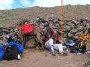 Near the top, the wind was gusting 20 to 25 mi/h and these shelters provided some relief.