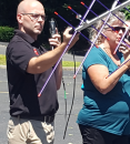 Matt Severin outside with antenna.