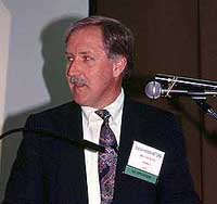 The FCC's Bill Cross, W3TN, addresses the FCC Forum at the Dayton Hamvention.